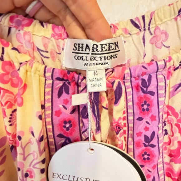 Shareen Collections Australia Boho Pink/Purple Floral Maxi  Summer Dress 10 - Picture 10 of 12